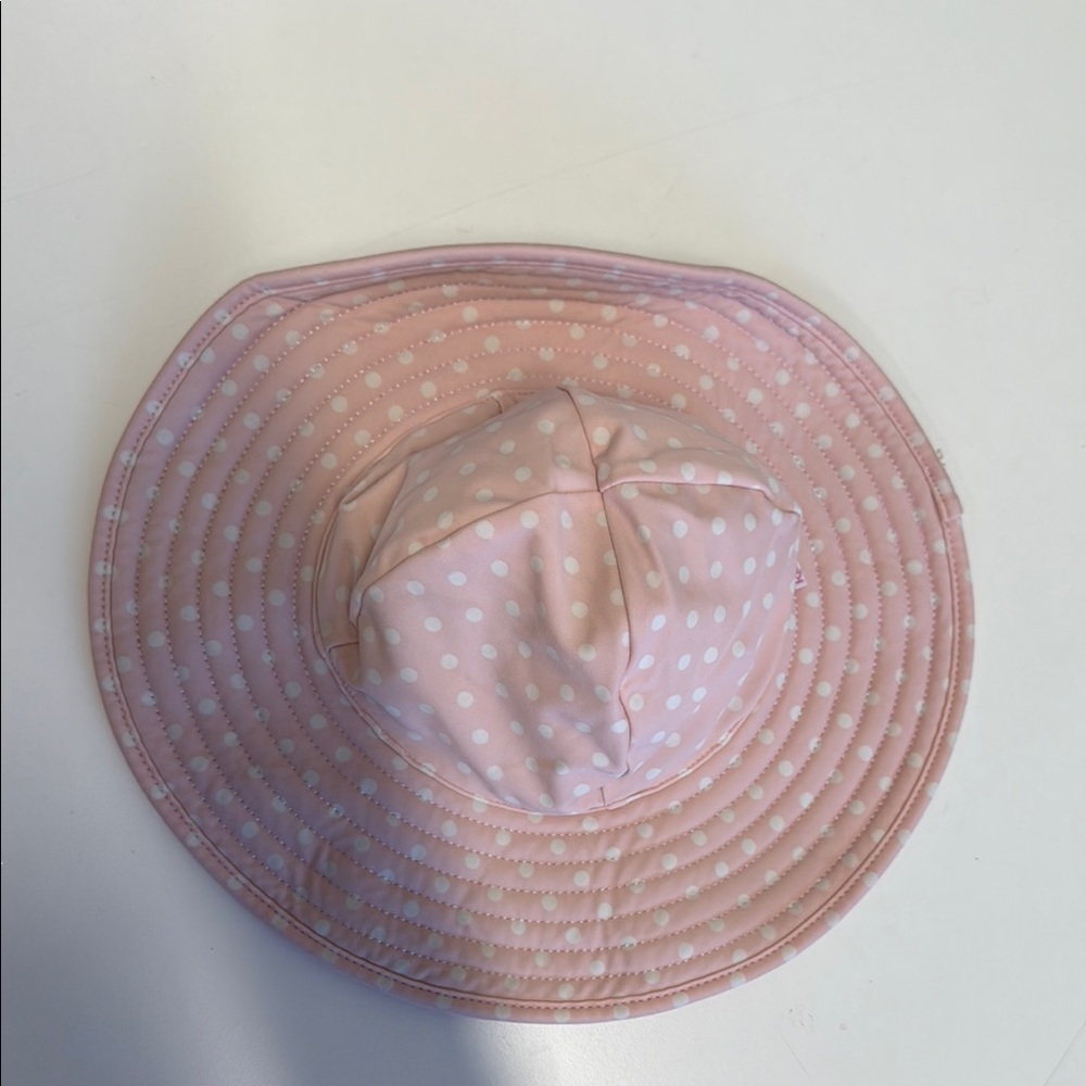 Ruffle Butts Pink and White Sun Hat for kids - Picture 5 of 5